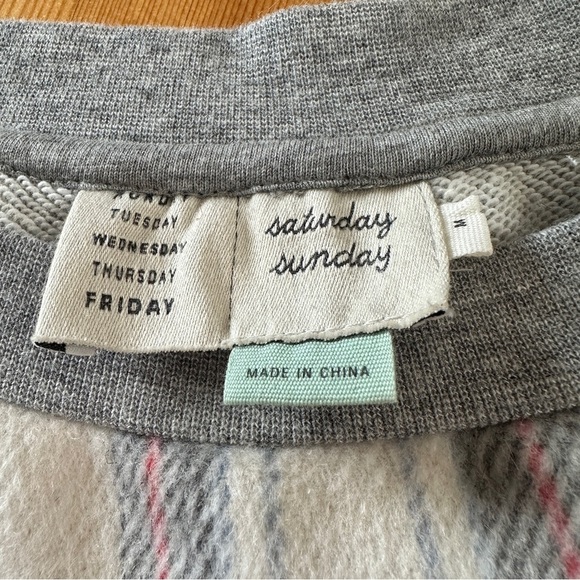 ANTHROPOLOGIE Saturday Sunday
Plaid White Red Wool Front Cotton
Crewneck women M - Picture 6 of 10
